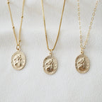 St. Christopher Traveler's Protection Gold Coin Necklace