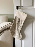 Sage Green Floral Luxury Velvet-Lined Christmas Stocking