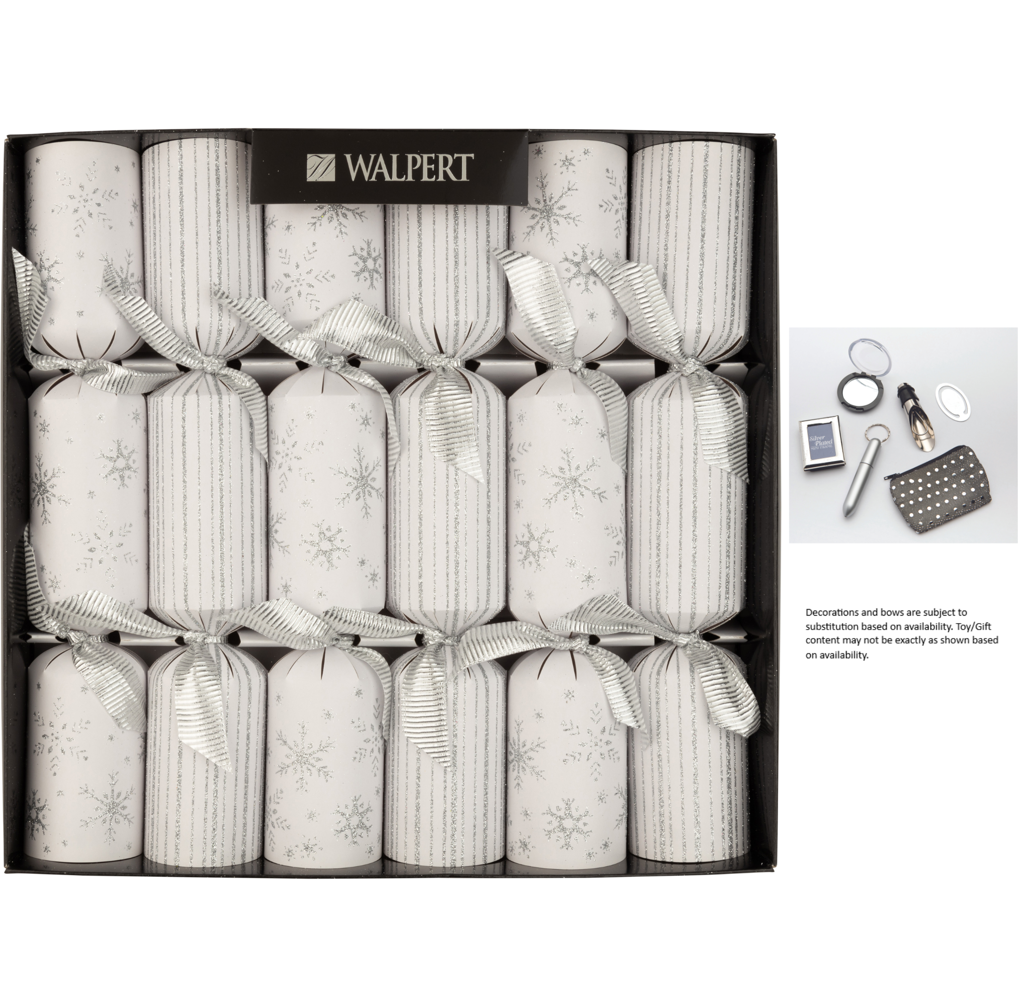 White Snowflakes & Stripes