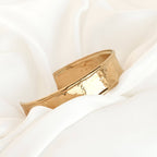 Hammered Cuff Bracelet - Waterproof Gold Statement Cuff