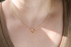 Sterling Silver Circle Link Necklace - Gold Circle Necklace