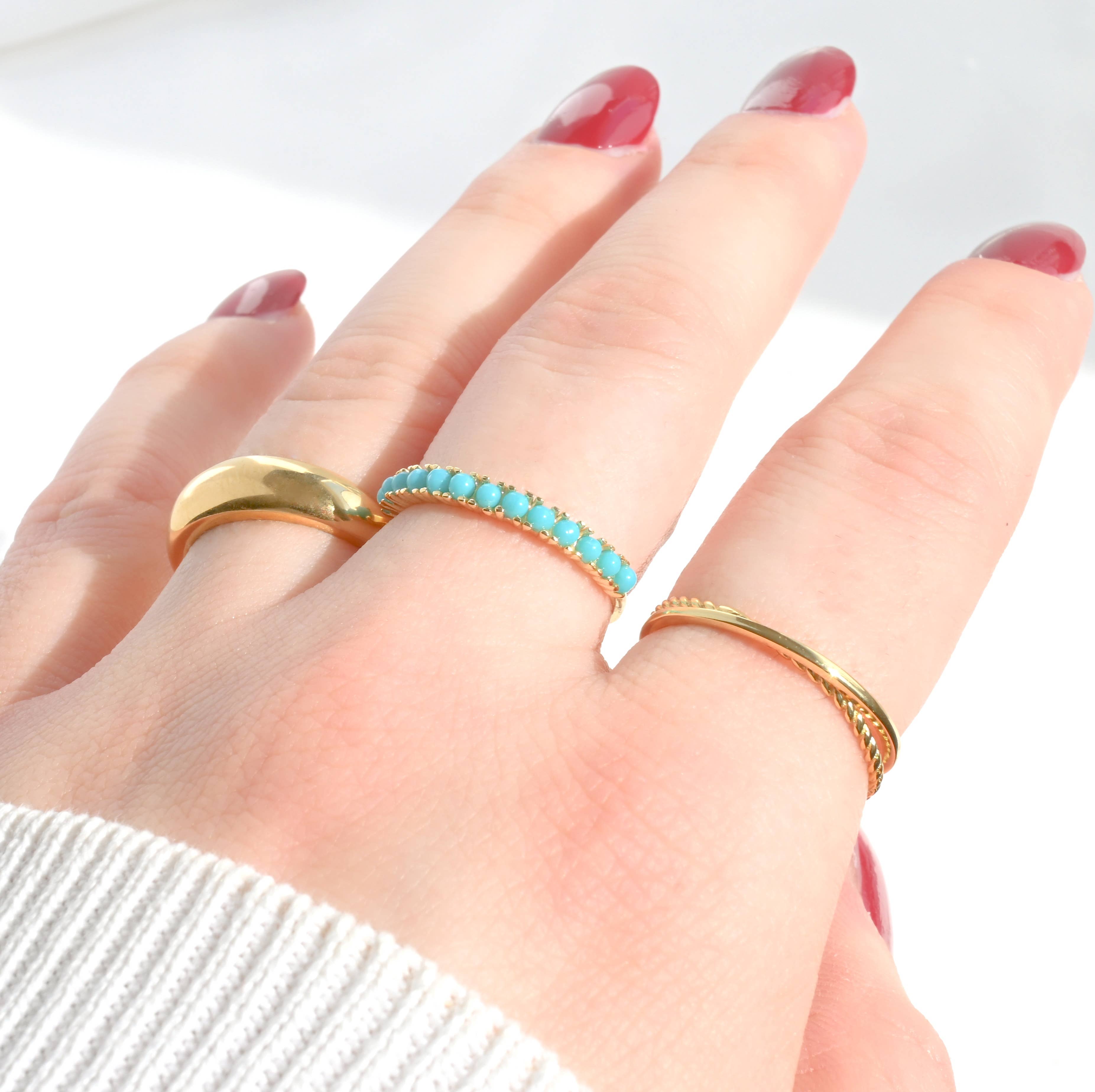 Interlocking Circles Twist Ring - 18k Gold Duo Ring