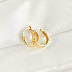 Wide Polished Hoops - Solid 925  Hoop Earrings
