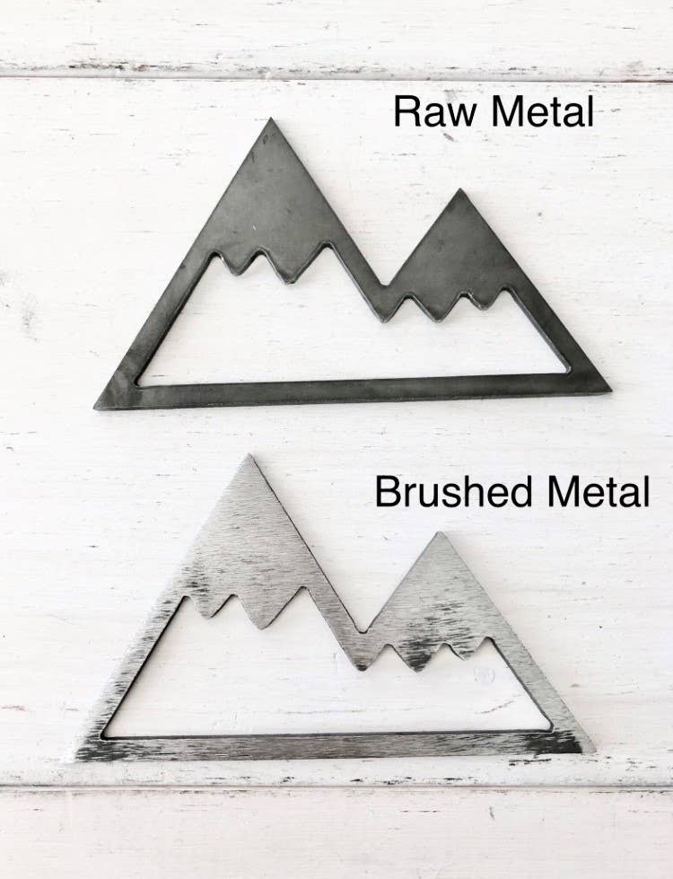 Rustic Metal Mountain Christmas Ornament