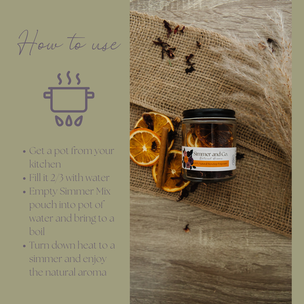 Be Ember Simmer Pot Mix, Natural Autumn Citrus Spice Aroma – Jar Edition