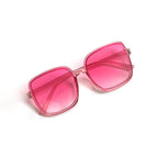 Katie Women's Oversized Square Sunglasses Transparent Pink