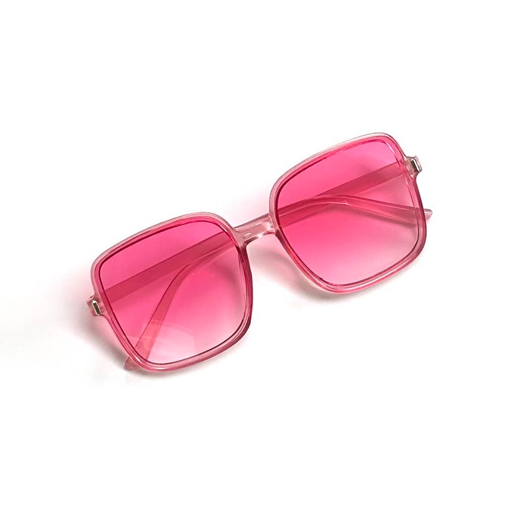 Katie Women's Oversized Square Sunglasses Transparent Pink