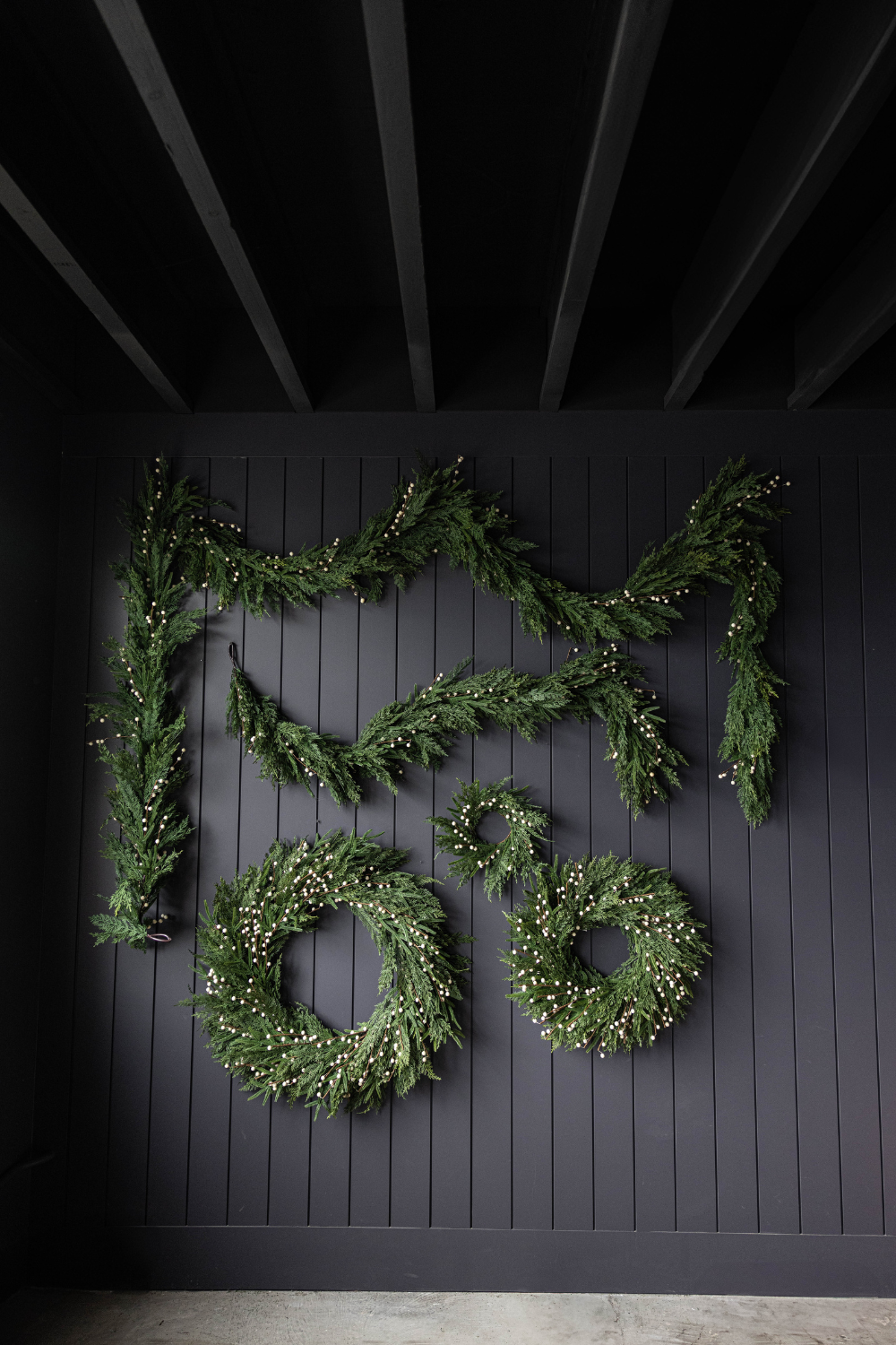 White Plum Berry Norfolk Cypress Real Touch Wreath - 34"