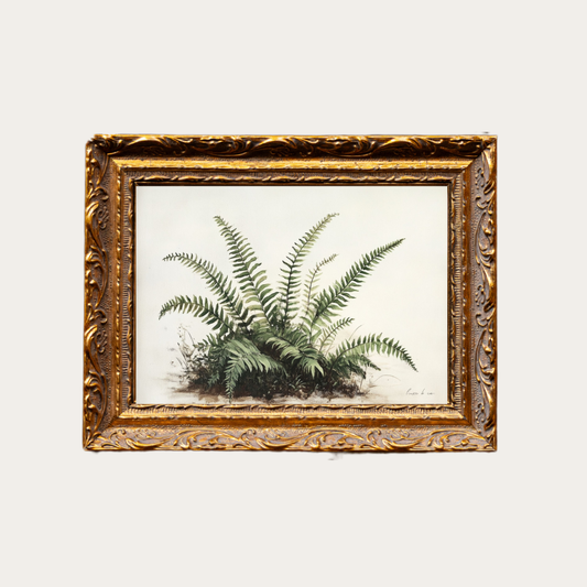 Vintage Fern | French Brass Gold Mould Framed Art