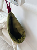 Cream Linen Textured Luxury Velvet-Lined Christmas Stocking