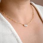 Blueyejewelry - Toi et Moi Necklace - Pear and Radiant Cut Diamond Necklace