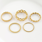 Dainty Gold Rings - Waterproof 18k Gold Stackable Rings