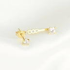 Sterling Silver Front Back Circle Ear Jacket - CZ Earrings