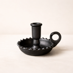 Luxe B Co - Scalloped Black Iron Candle Holder