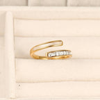 Channel-set Wrap Ring - Open Slim Mother of Pearl Band