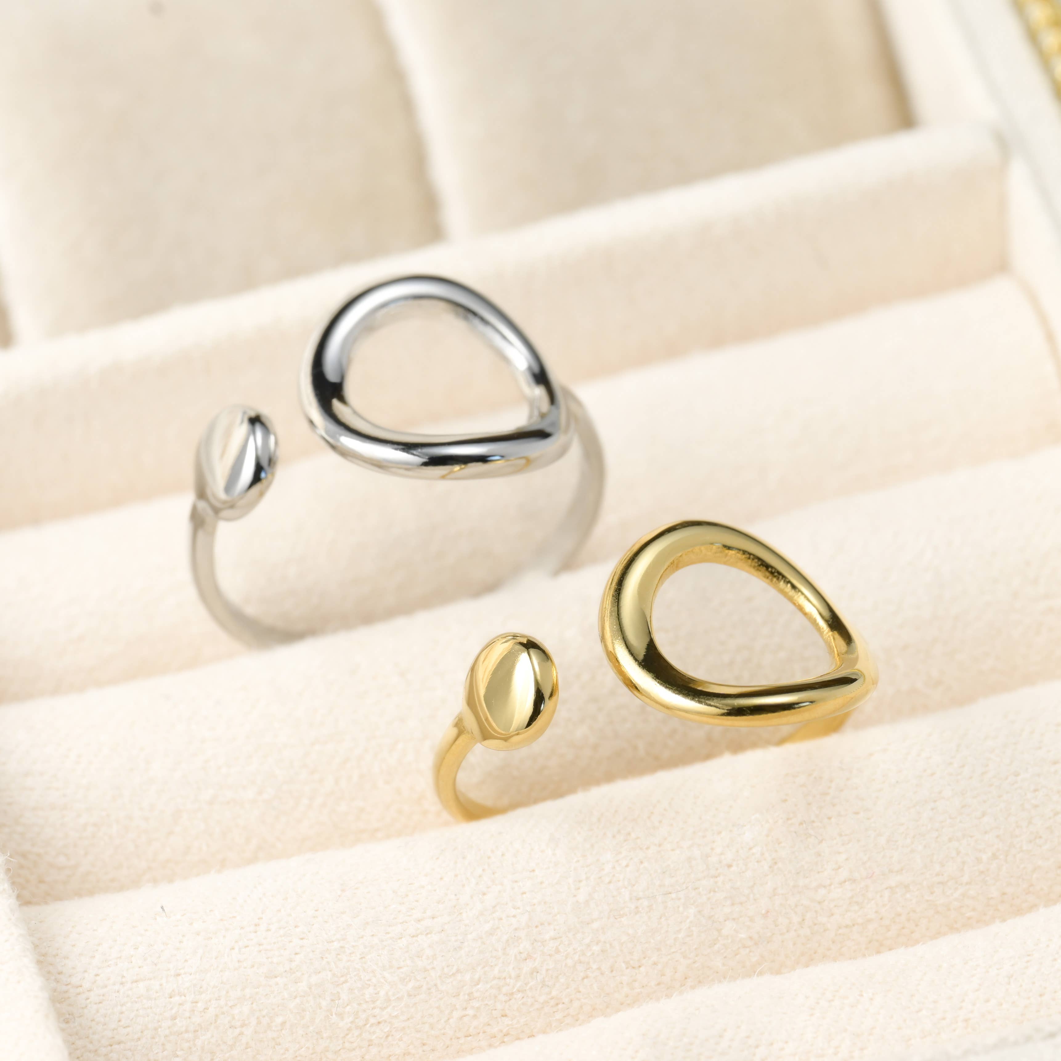Open Circle Ring - Tarnish Free Adjustable Circle Ring