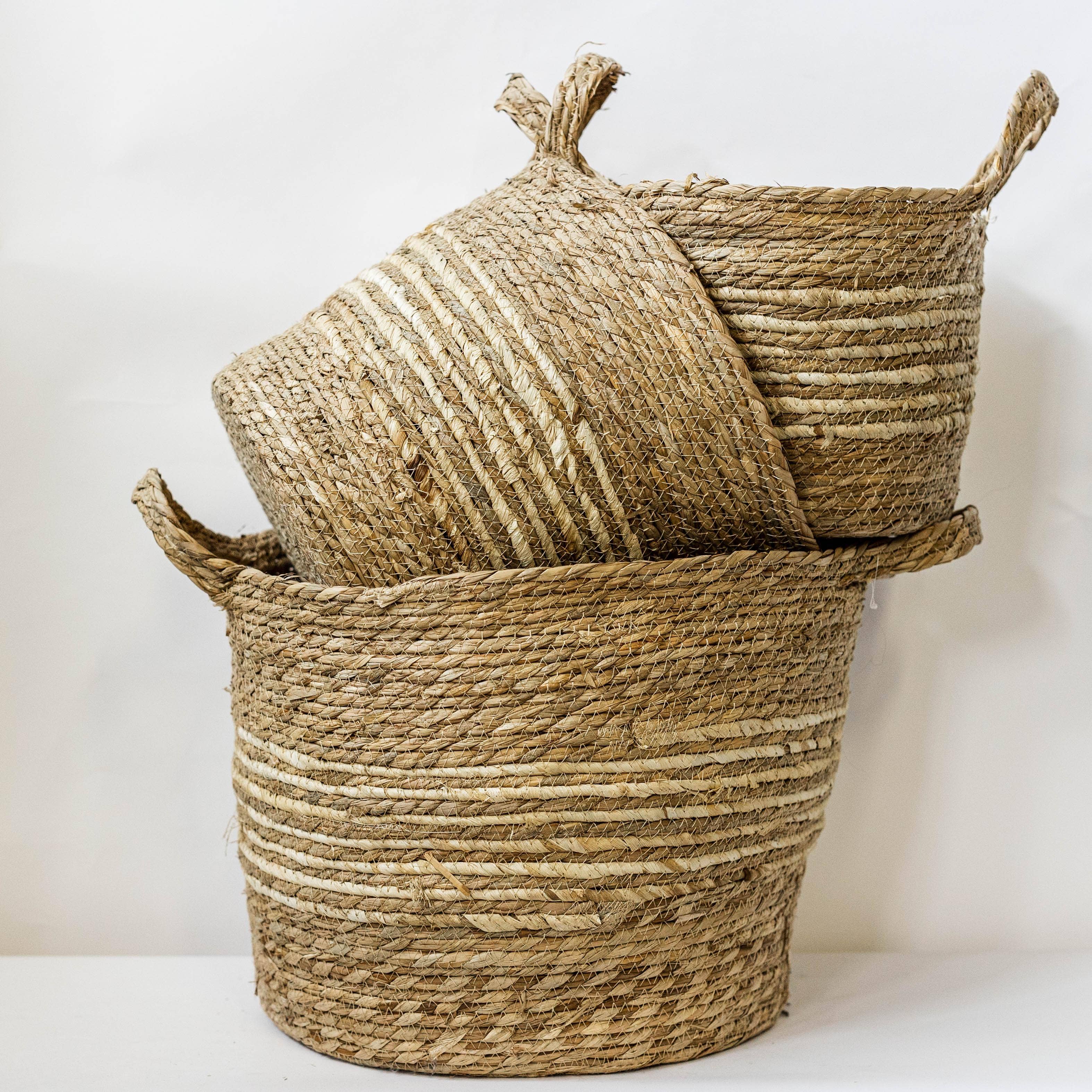 Baskets With Handles, ( Set of 3 ) (In Store Purchase Only)
