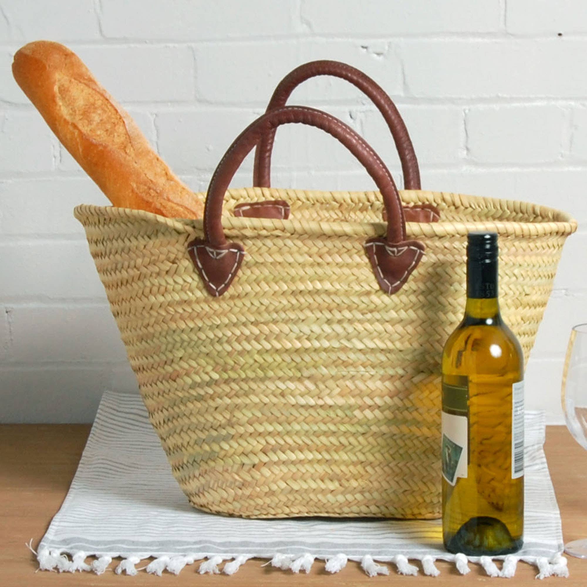 Provence Market Bag with Leather Handle