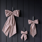 Bows Striped Cranberry Red Fabric