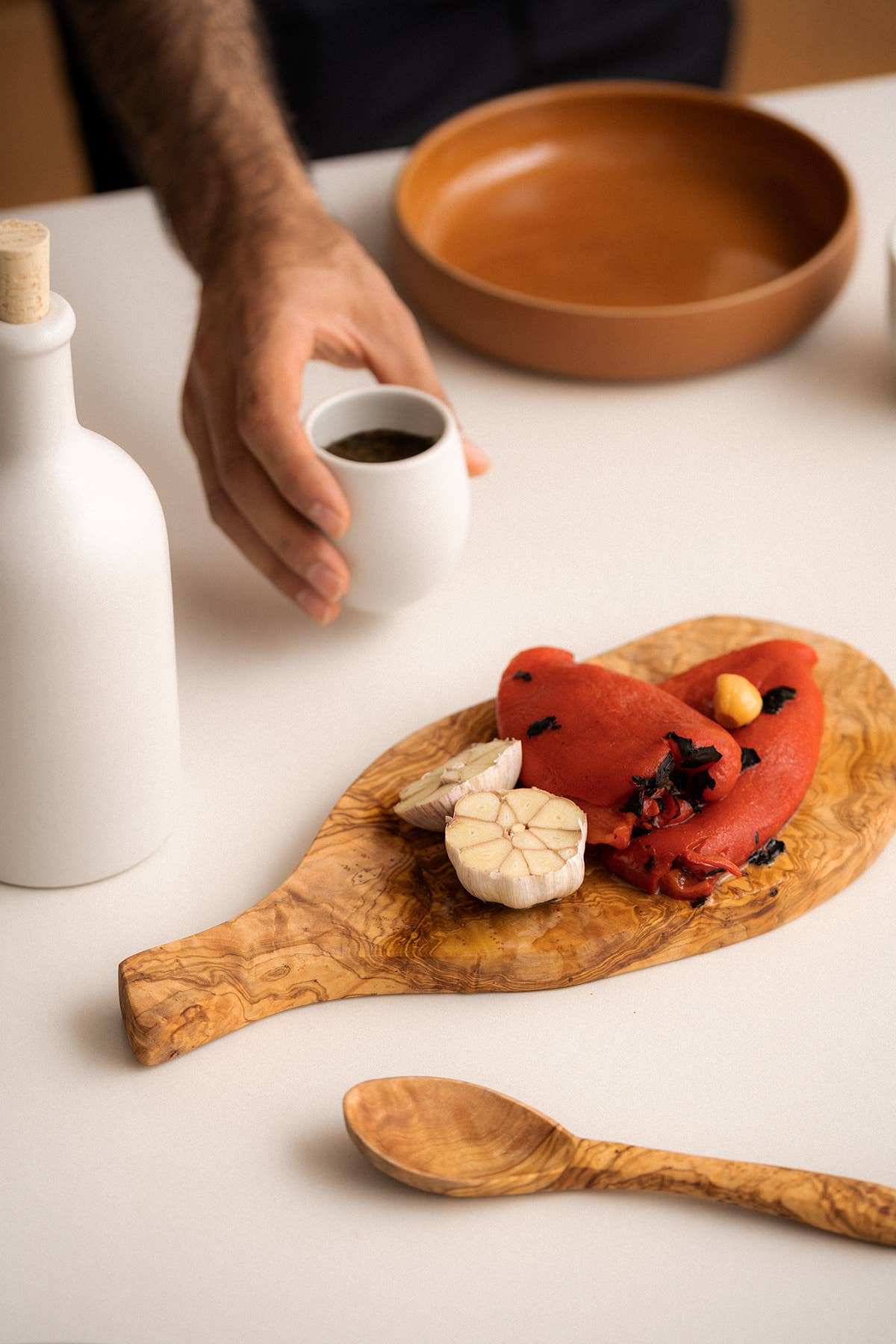 Olive Wood Cheese Board | Organic Shape with Handle