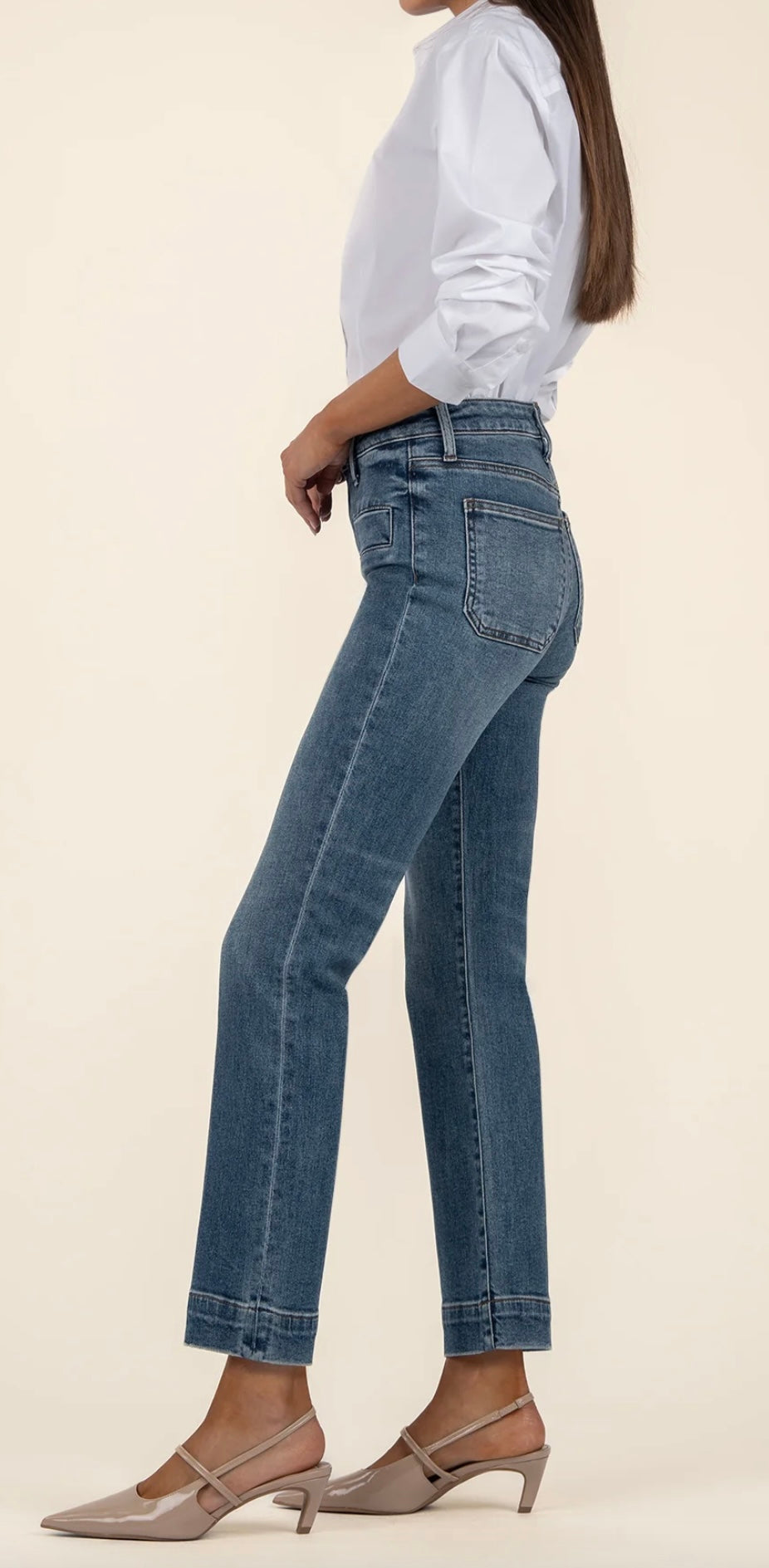 Kelsey High Rise Flare-Wide Fake Welt