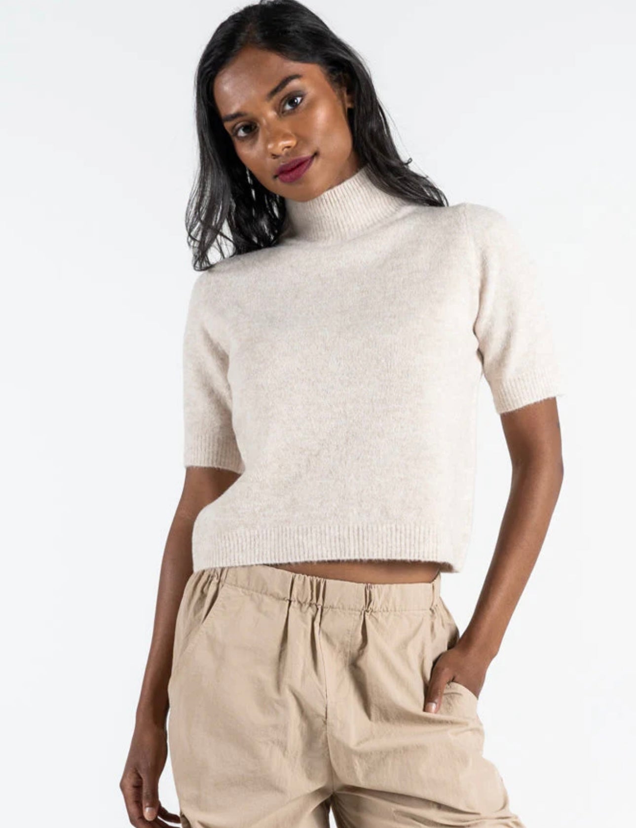 Mock Neck Light Weight Sweater