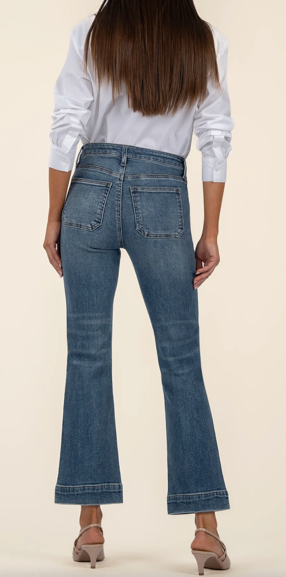 Kelsey High Rise Flare-Wide Fake Welt