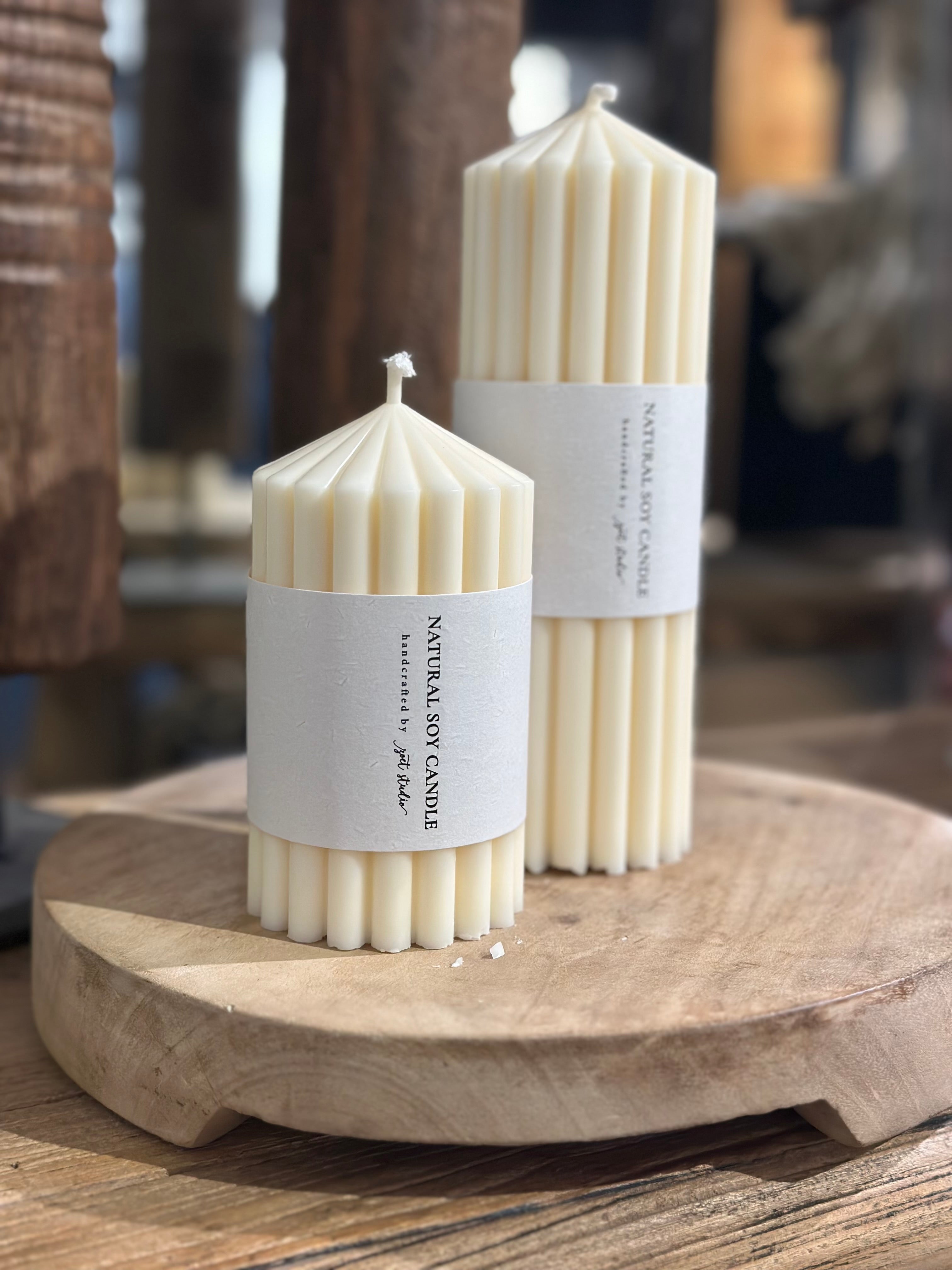 Ribbed Pillar Candles
