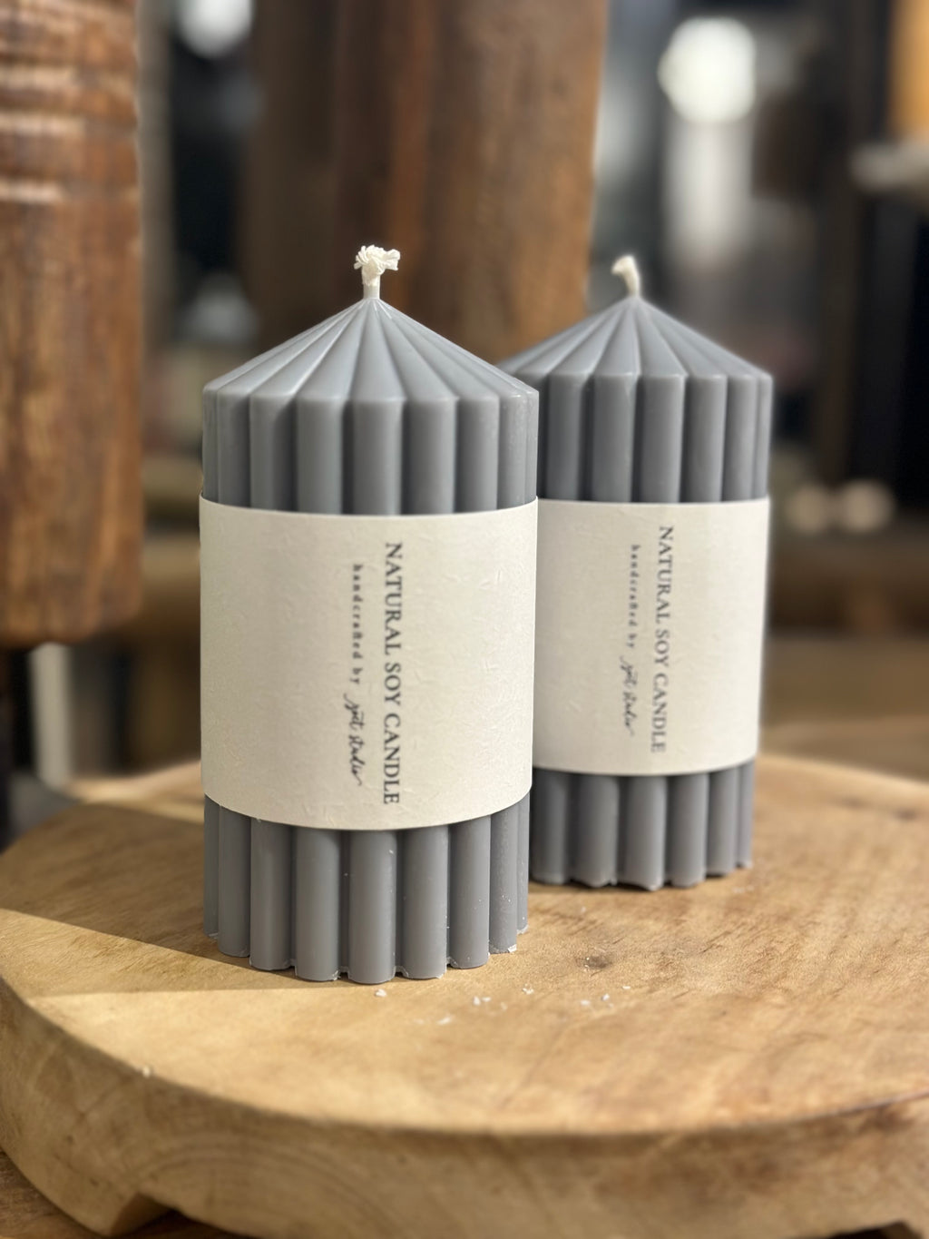 Ribbed Pillar Candles