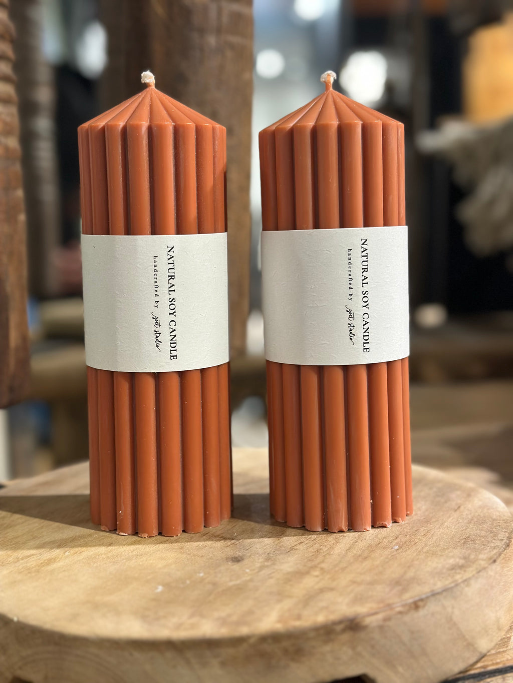 Ribbed Pillar Candles