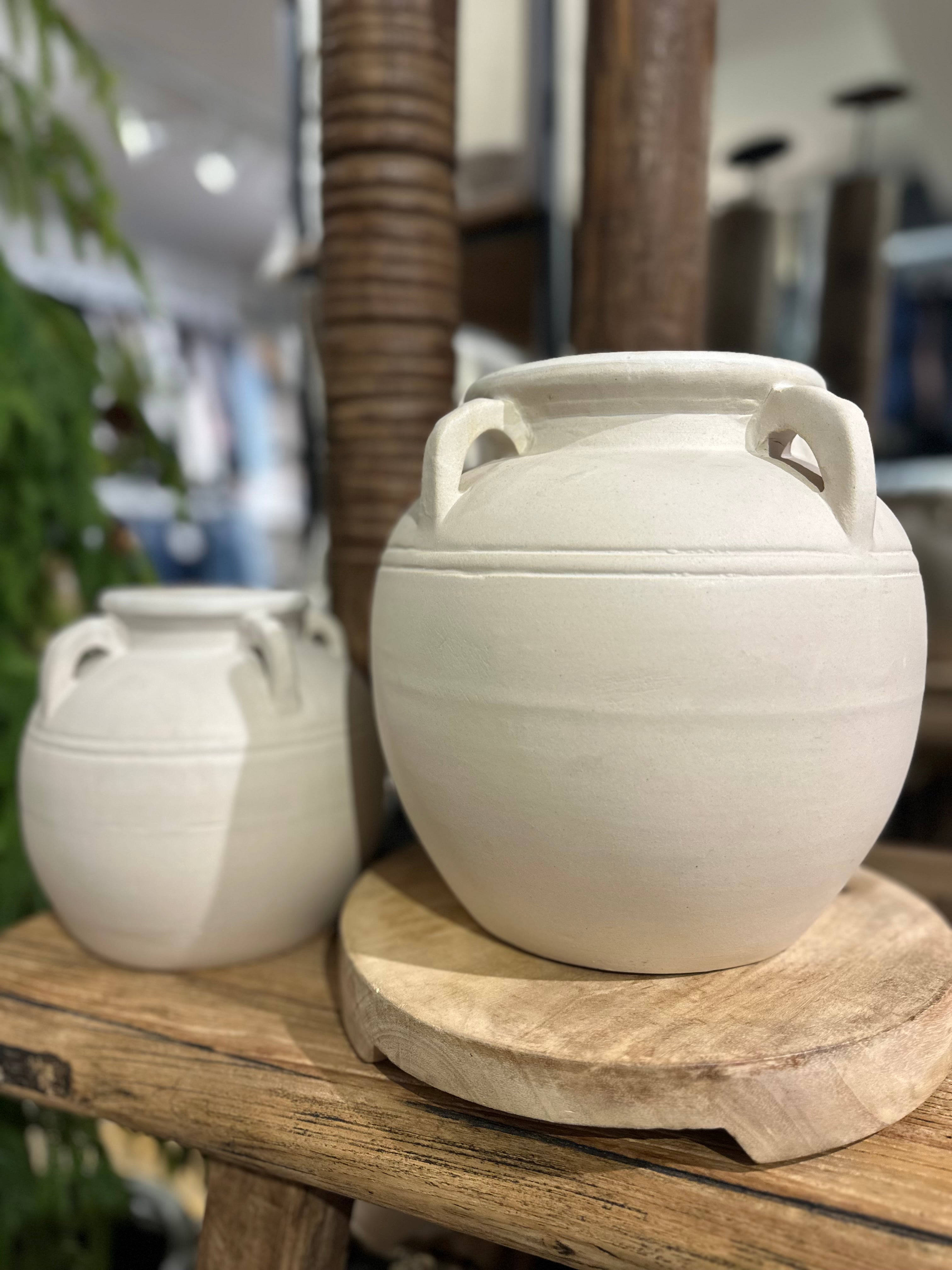 Luxe B CO- Cordoba White Matte Vase With Handles