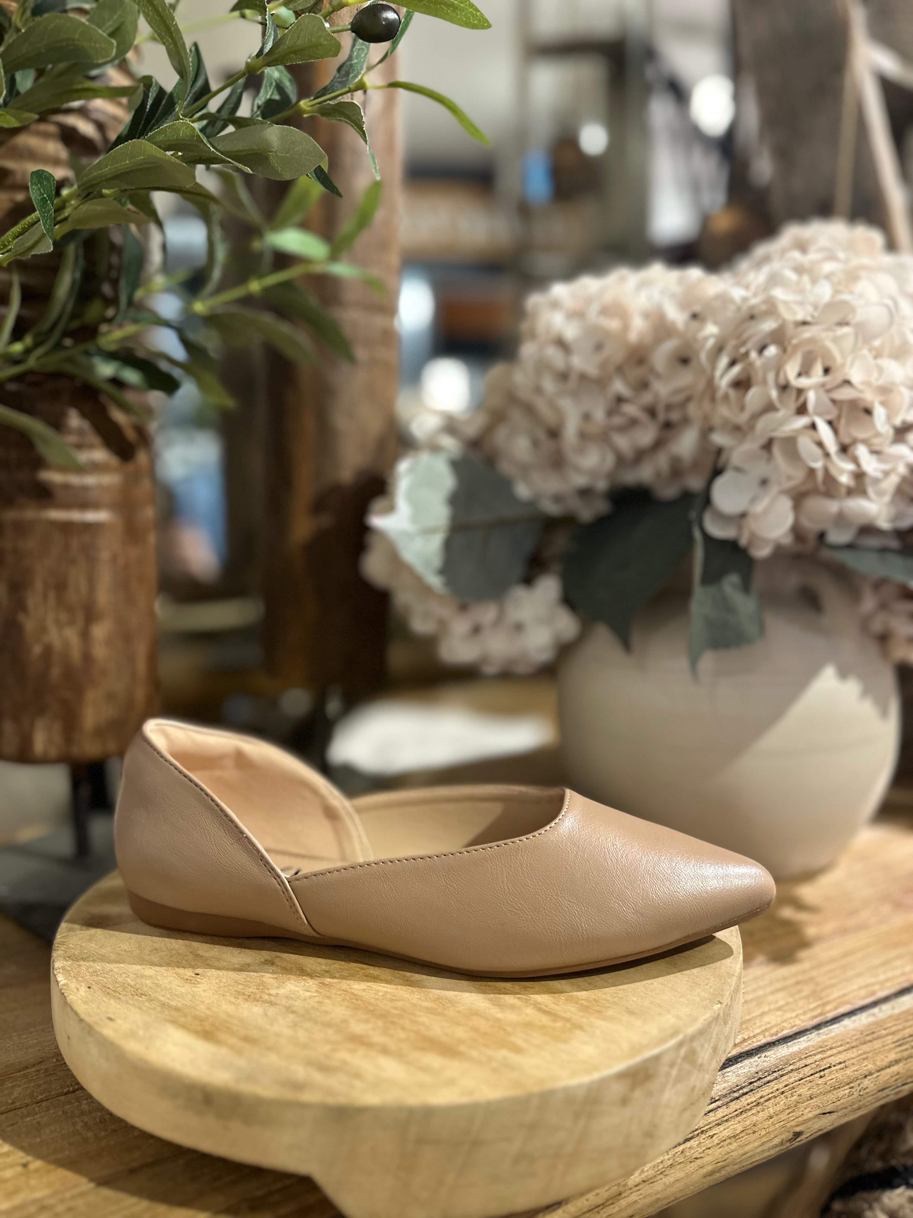 Alexia-05 Pointed Toe Faux Leather Flats