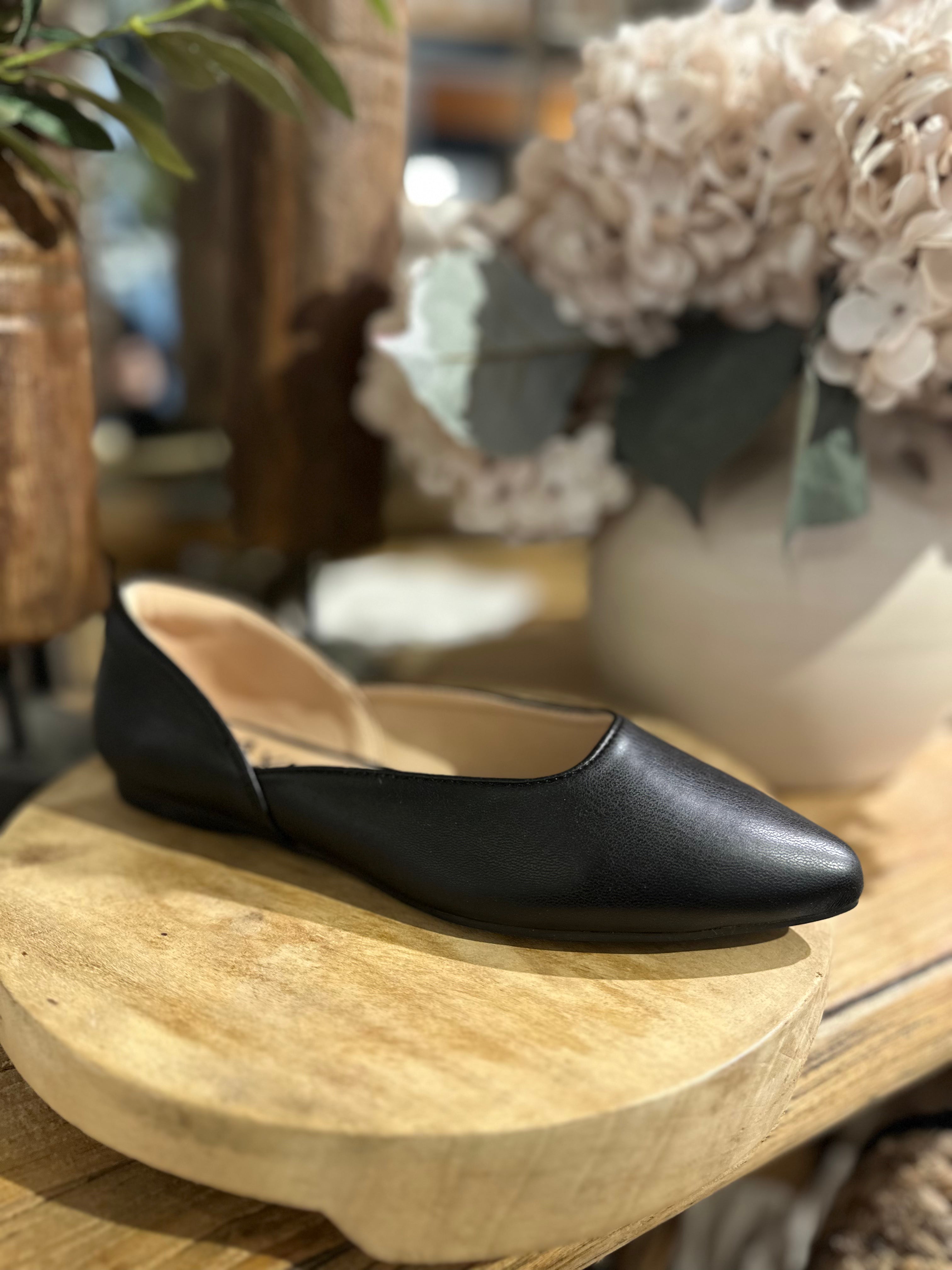 Alexia-05 Pointed Toe Faux Leather Flats
