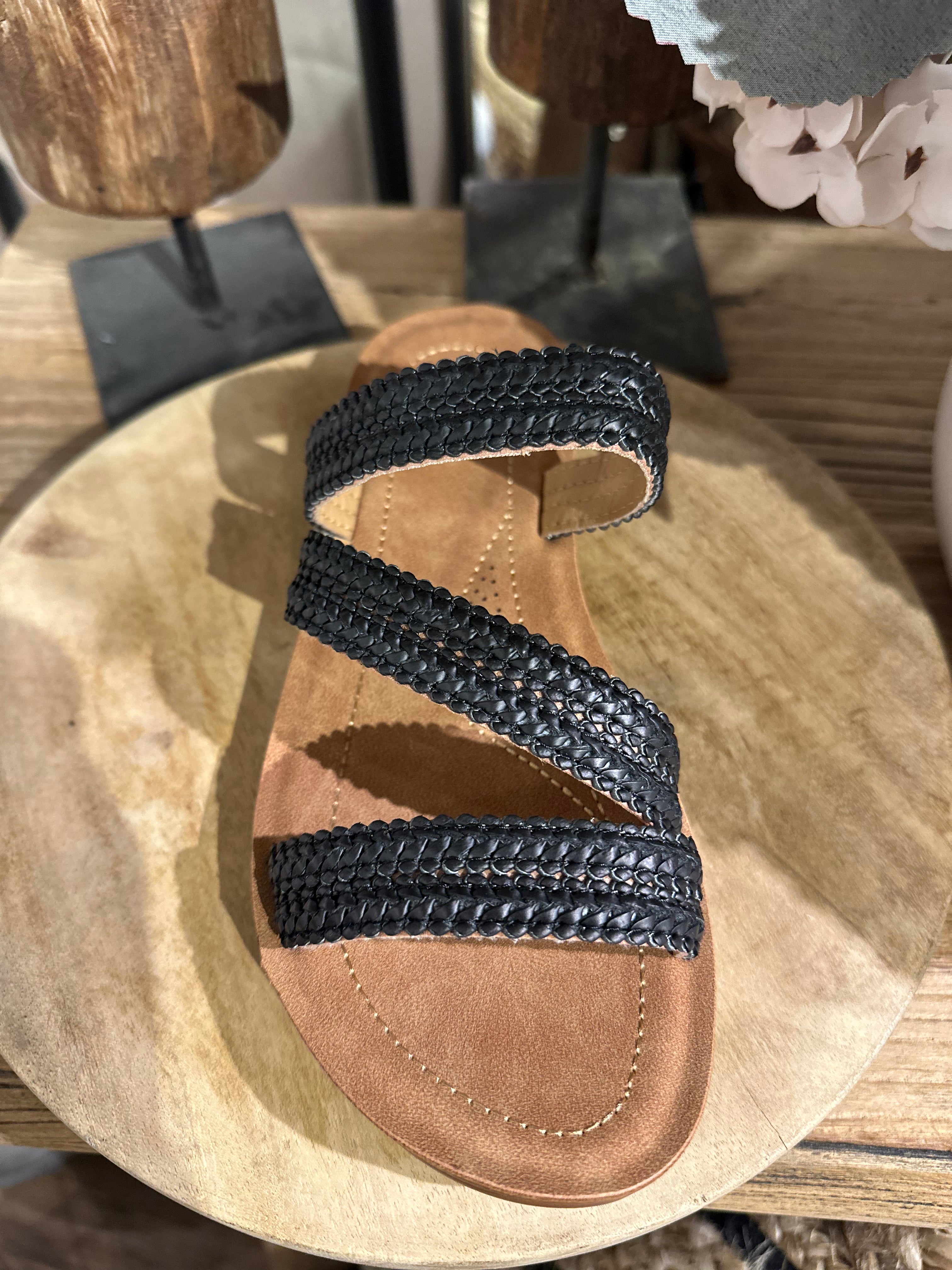 Vegas-02 Braided Wedge Sandal