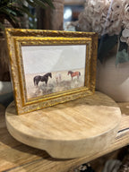 Luxe B Co- Horse Pasture | French Brass Inspired Gold Mould Framed Art