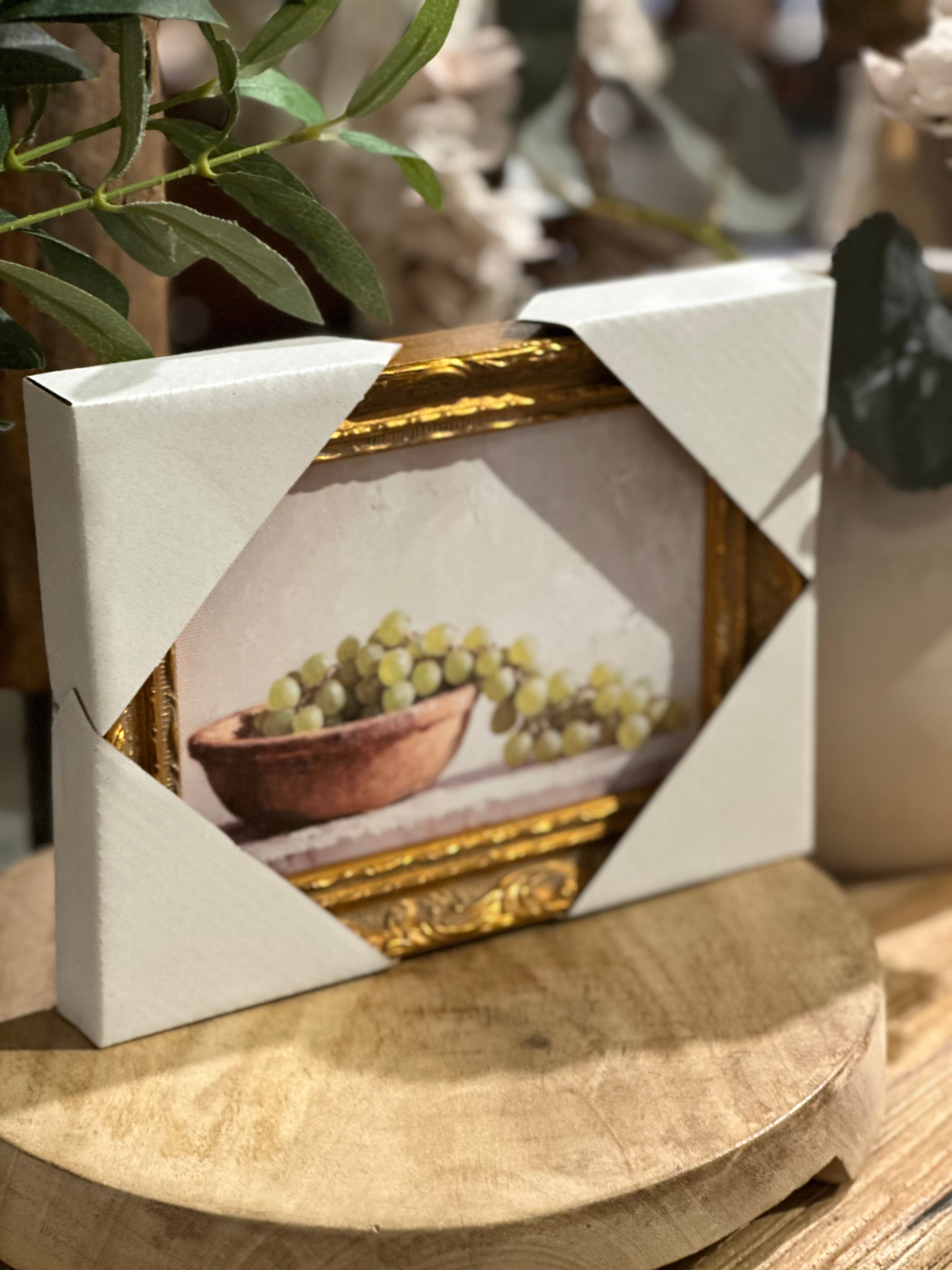 Vintage Grapes | French Brass Inspired Gold Mould Framed Art