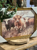 Luxe B Co - Highland Cow Herd | French Brass Inspired Framed Art