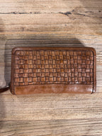 Leather Checkered Design Wallet
