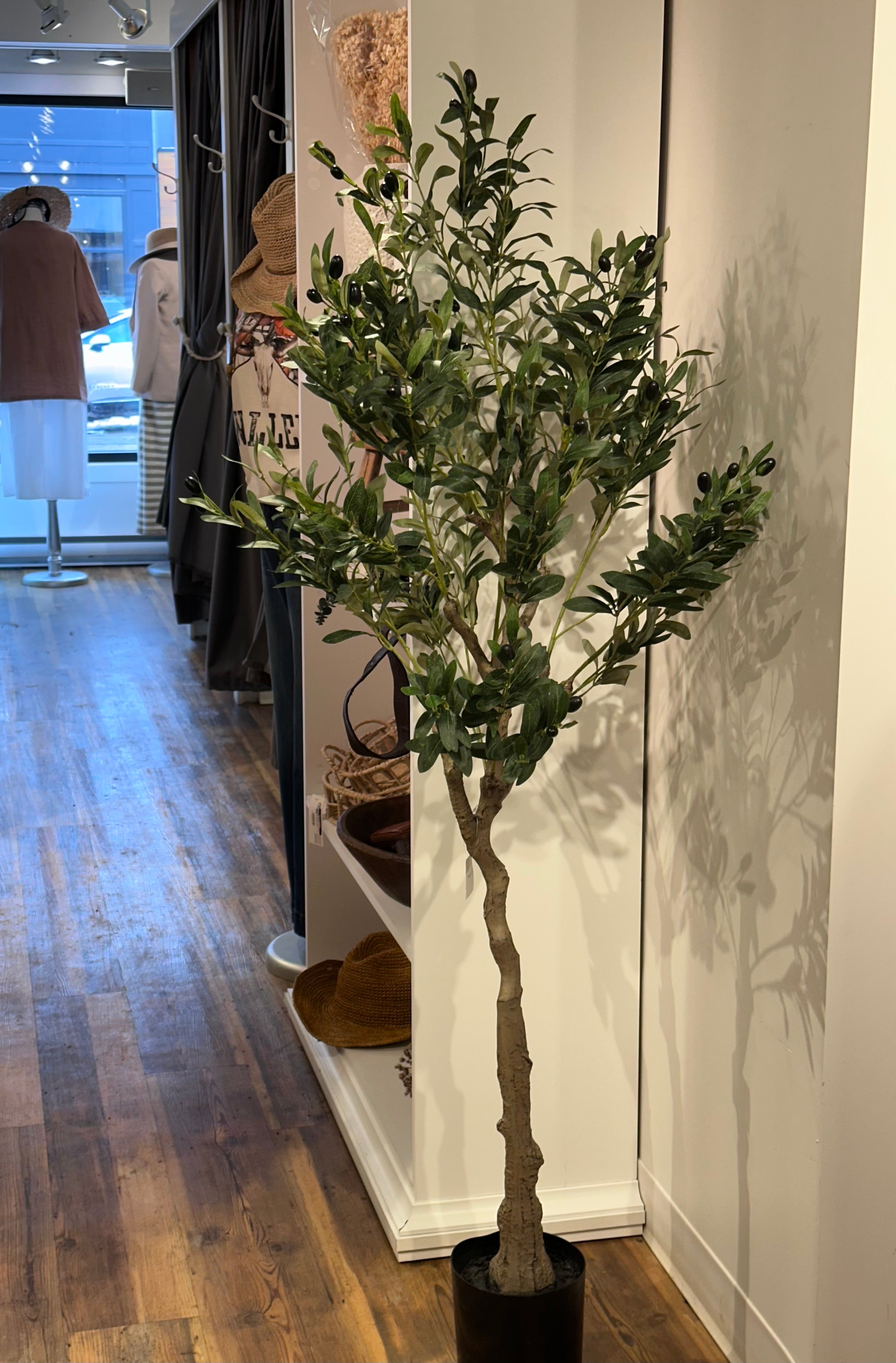 Artificial Potted Olive Tree, 63"H ( Pick up only, no shipping )