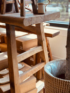 Wooden Bench 59 in, Natural Recycled Elmwood