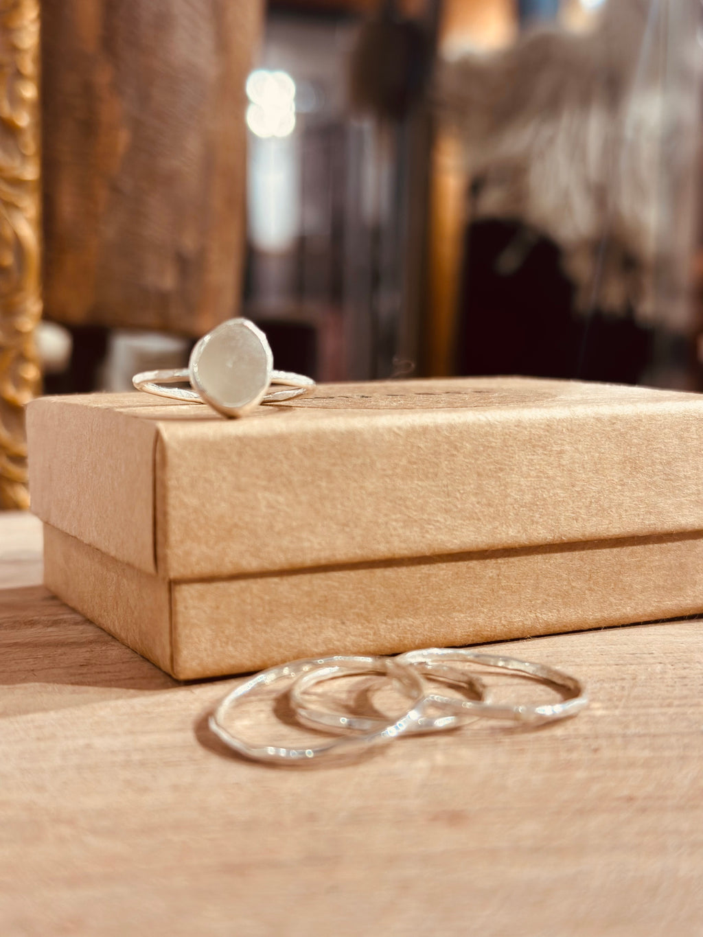 White Sea Glass Stacking Set