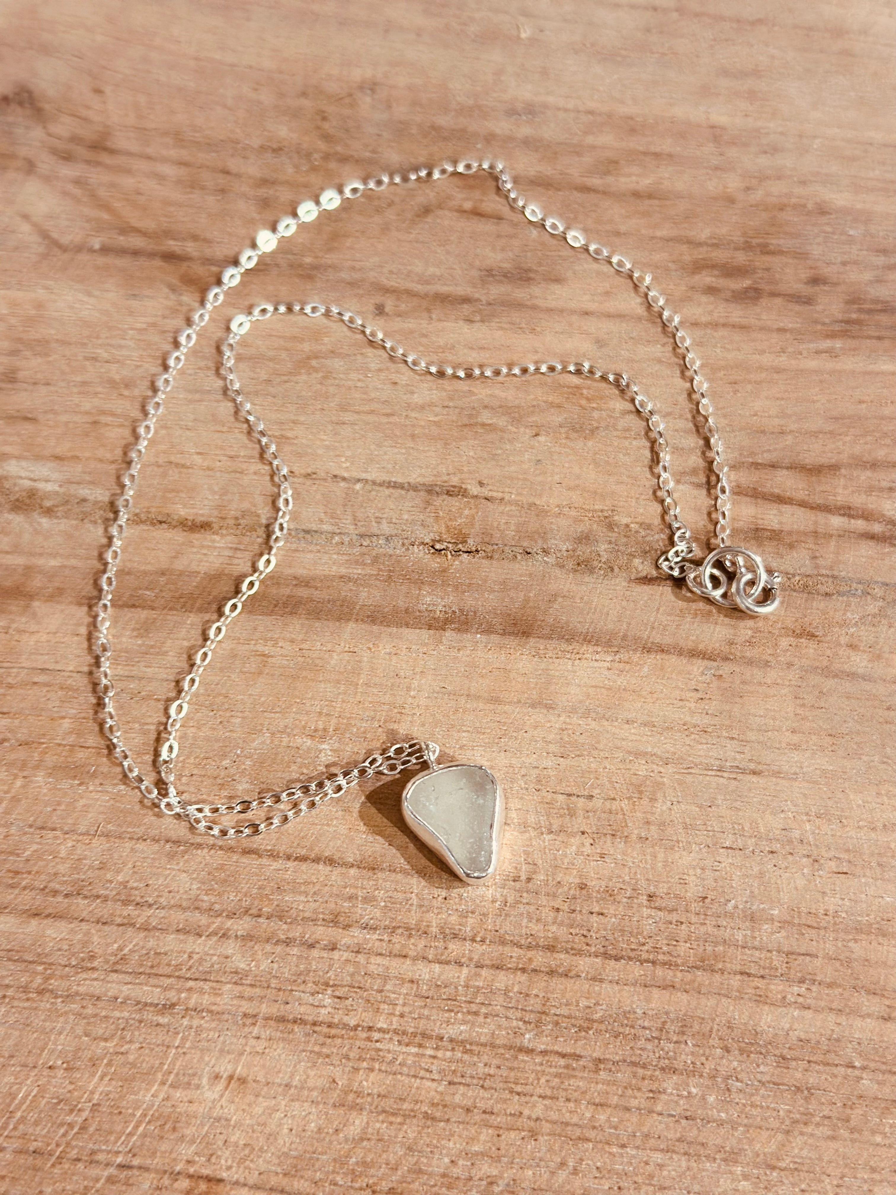 White Sea Glass Necklace