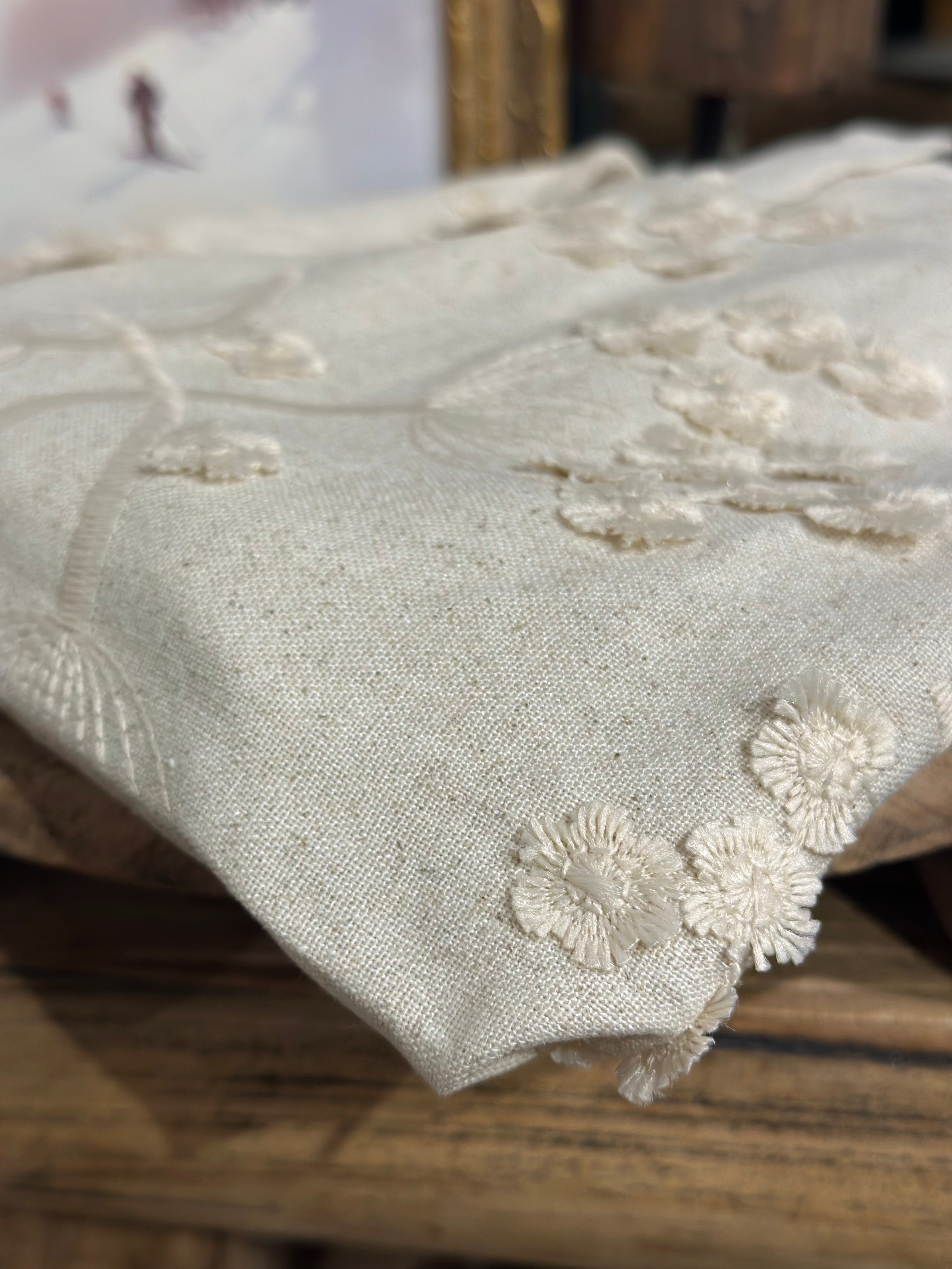 Dandellion Embroidered Linen Top