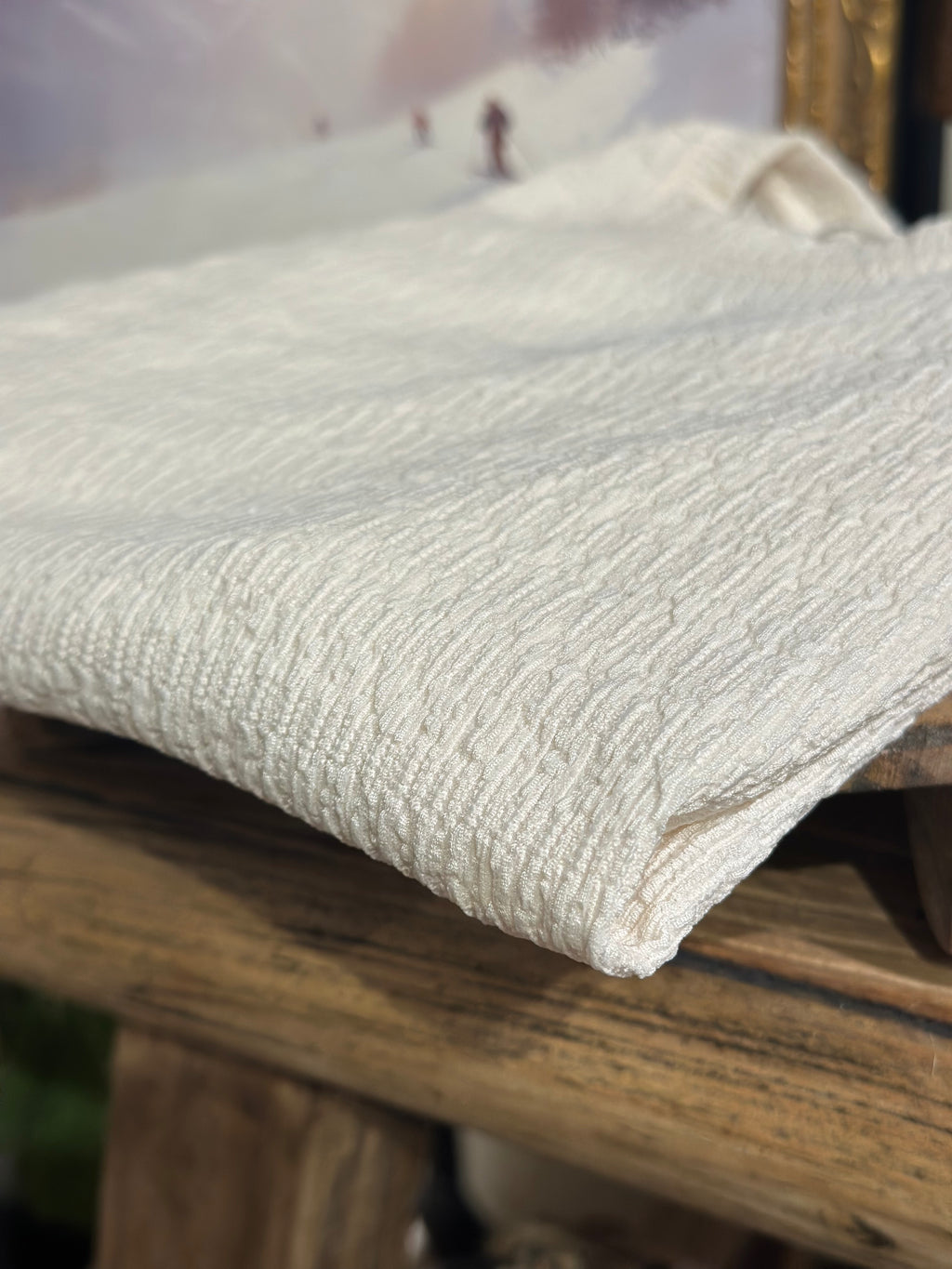 Textured Jersey Ruffle Sleeve Tee