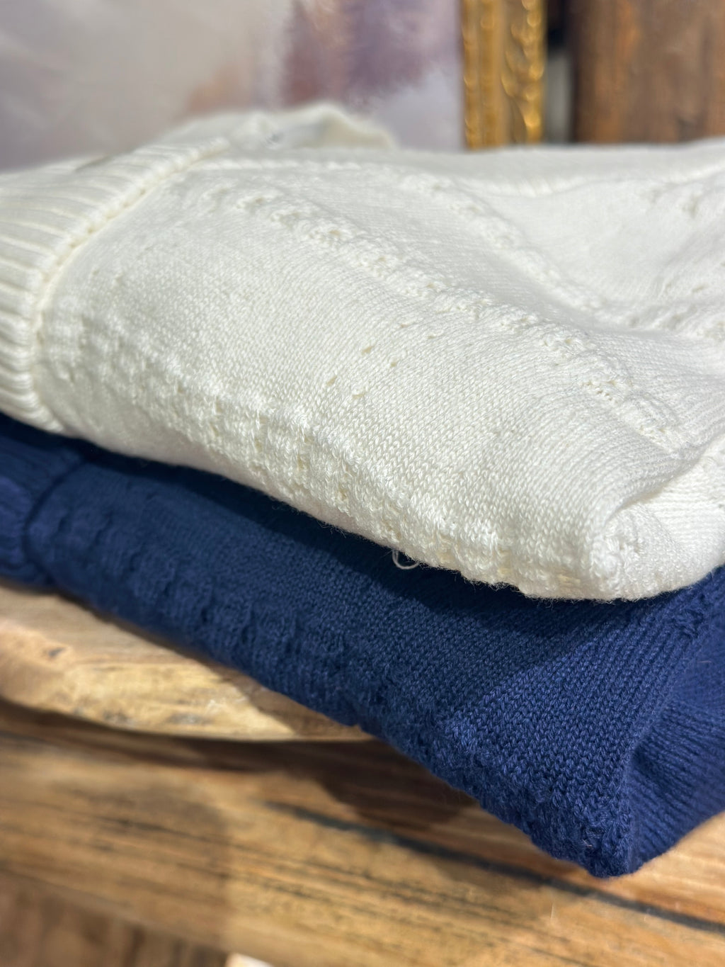 Self Square Stripe Cutsie Cardi