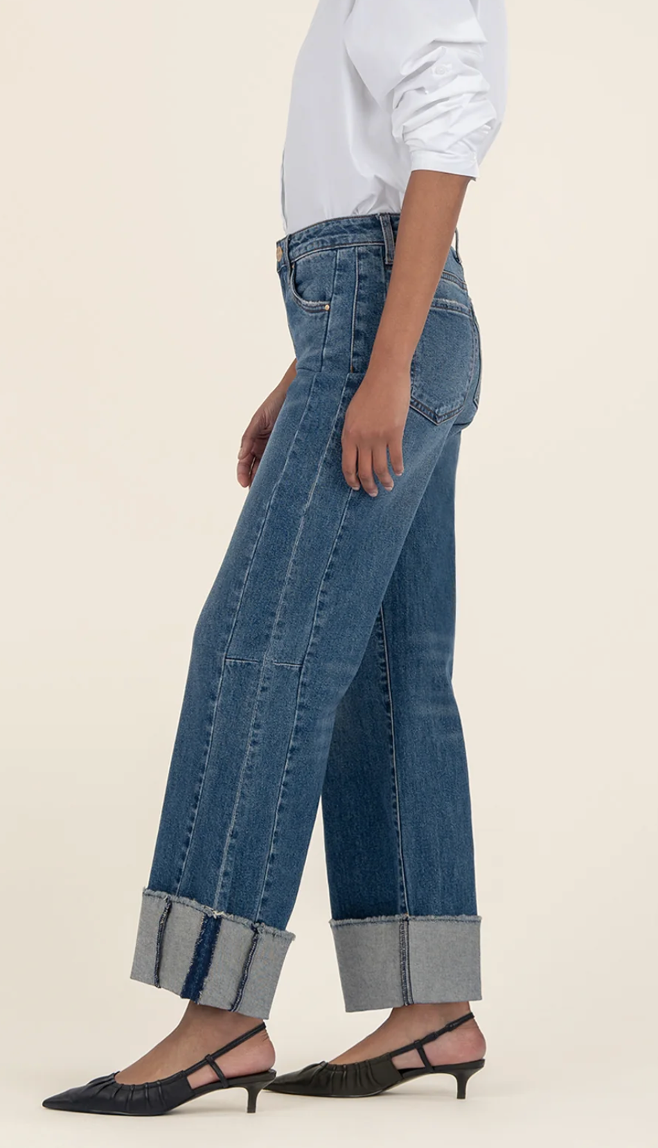 Meg High Rise Fab Ab Wide Leg Roll Up