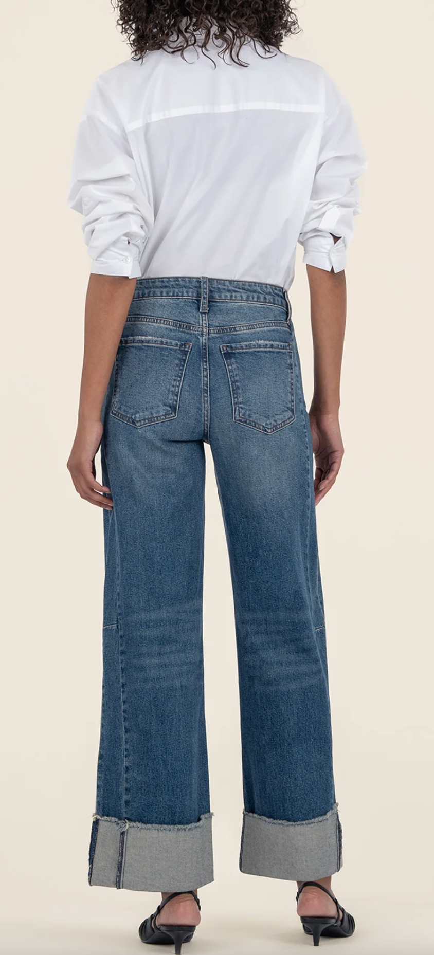 Meg High Rise Fab Ab Wide Leg Roll Up