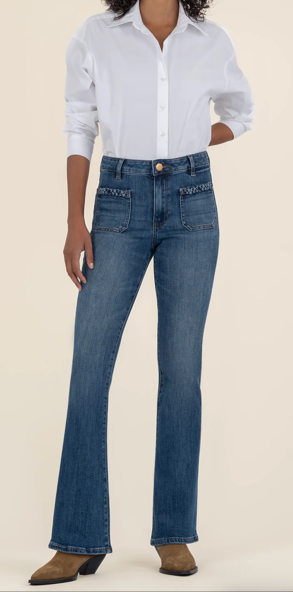 Ana High Rise Flare Braided Pocket