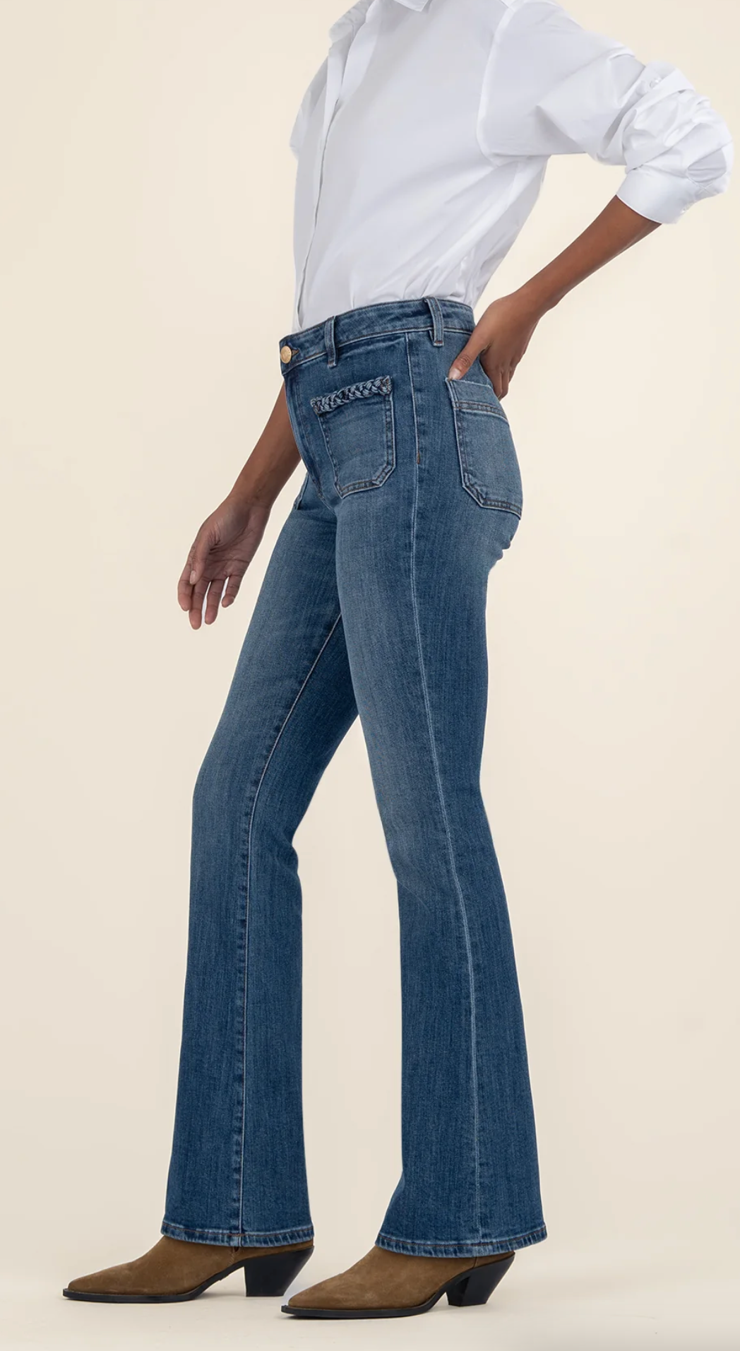 Ana High Rise Flare Braided Pocket