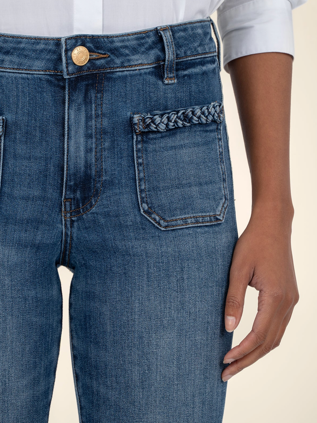 Ana High Rise Flare Braided Pocket